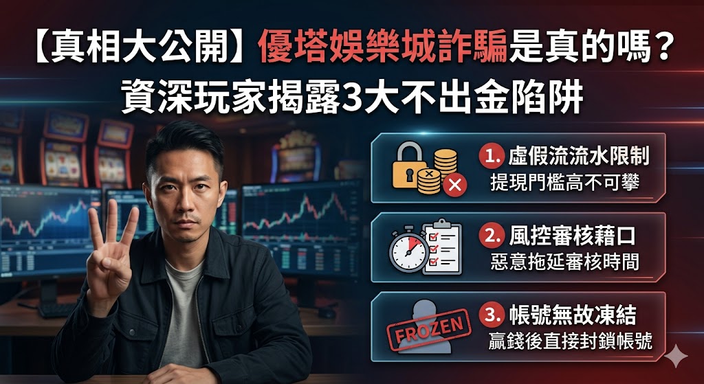 【真相大公開】優塔娛樂城詐騙是真的嗎?資深玩家揭露3大不出金陷阱
